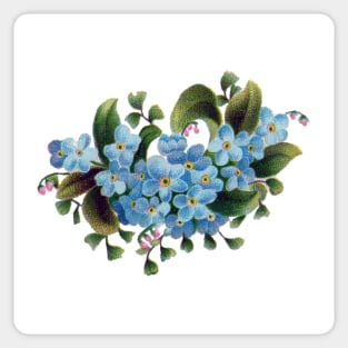 Vintage forgetmenot bouquets Sticker